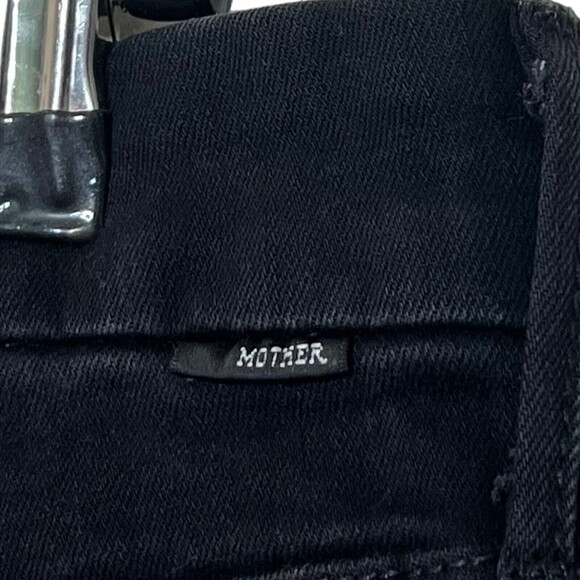 MOTHER Looker Ankle Fray Jeans Women’s Size 25 Black Guilty As Sin Cropped - Picture 7 of 12